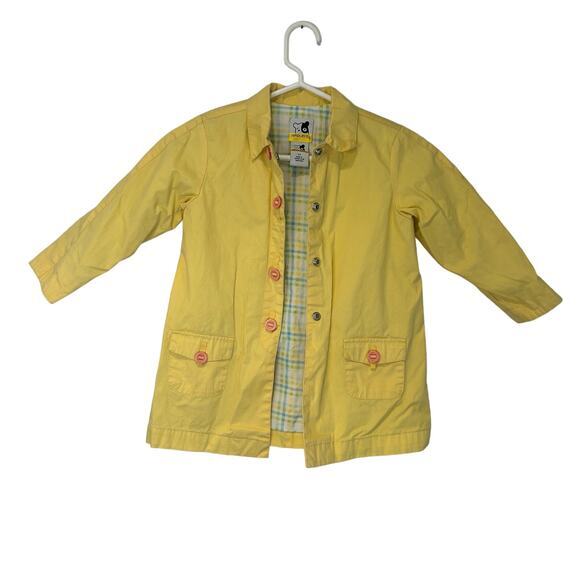 Sprockets Kids Yellow Trench Coat Snap Closure Pockets Cotton Spring Summer Cute - Picture 1 of 5